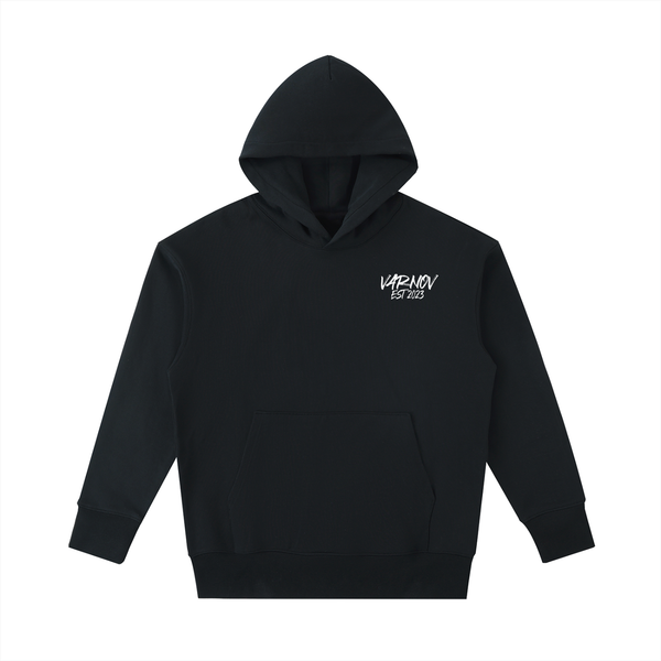 VARNOV Heavy Signature Hoodie Schwarz Oversized 380g Heavyweight Schweizer Streetwear