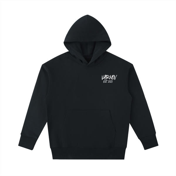 VARNOV No Risk No SVJ Hoodie Schwarz Oversized Heavyweight Schweizer Streetwear
