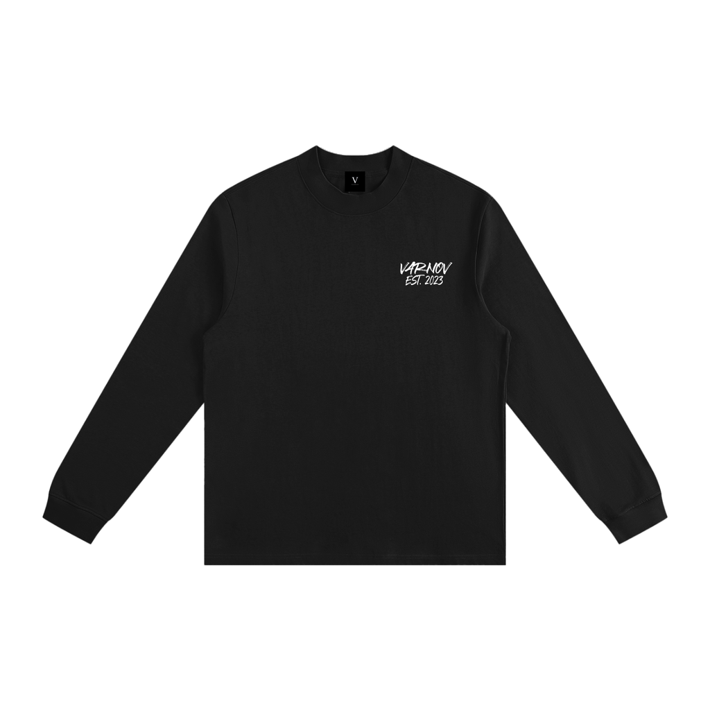 VARNOV Nothing About This Is Luck Longsleeve Schwarz Oversized Schweizer Streetwear