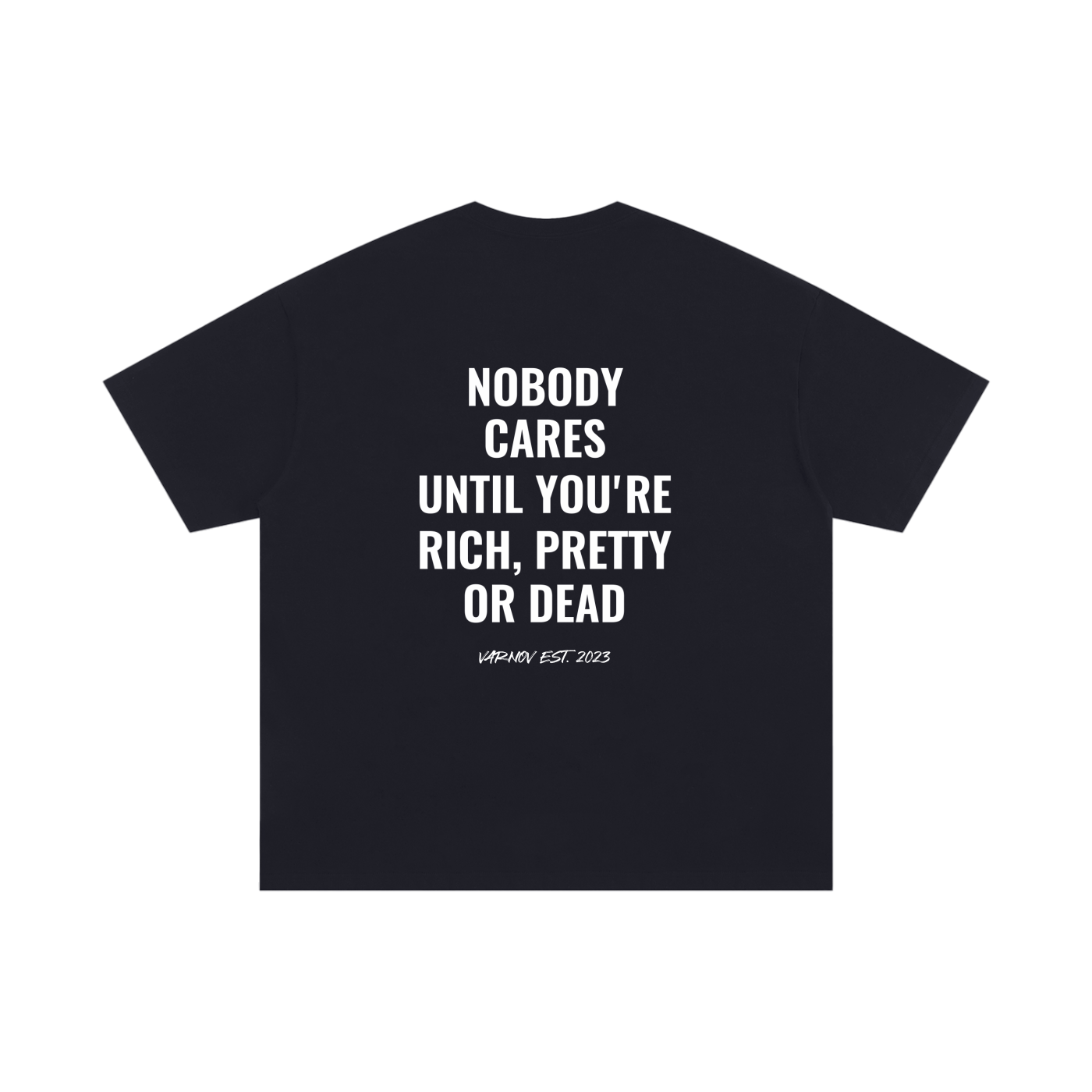VARNOV Nobody Cares Shirt Detail Bio-Baumwolle 200g
