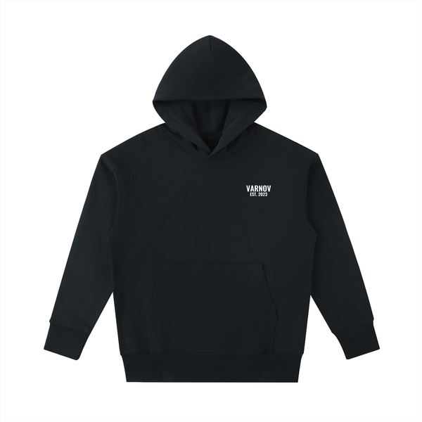 VARNOV Break The Loop Hoodie Schwarz Oversized Heavyweight Schweizer Streetwear